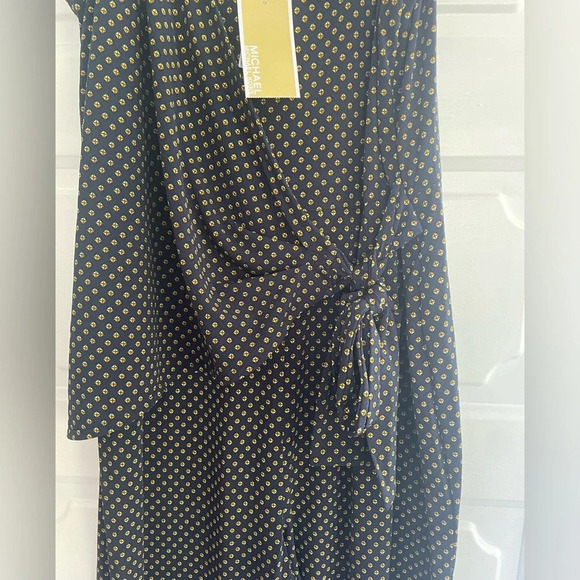 NWT Michael Michael Kors Navy Blue Printed Side Tie wide leg Jumpsuit - Picture 5 of 11